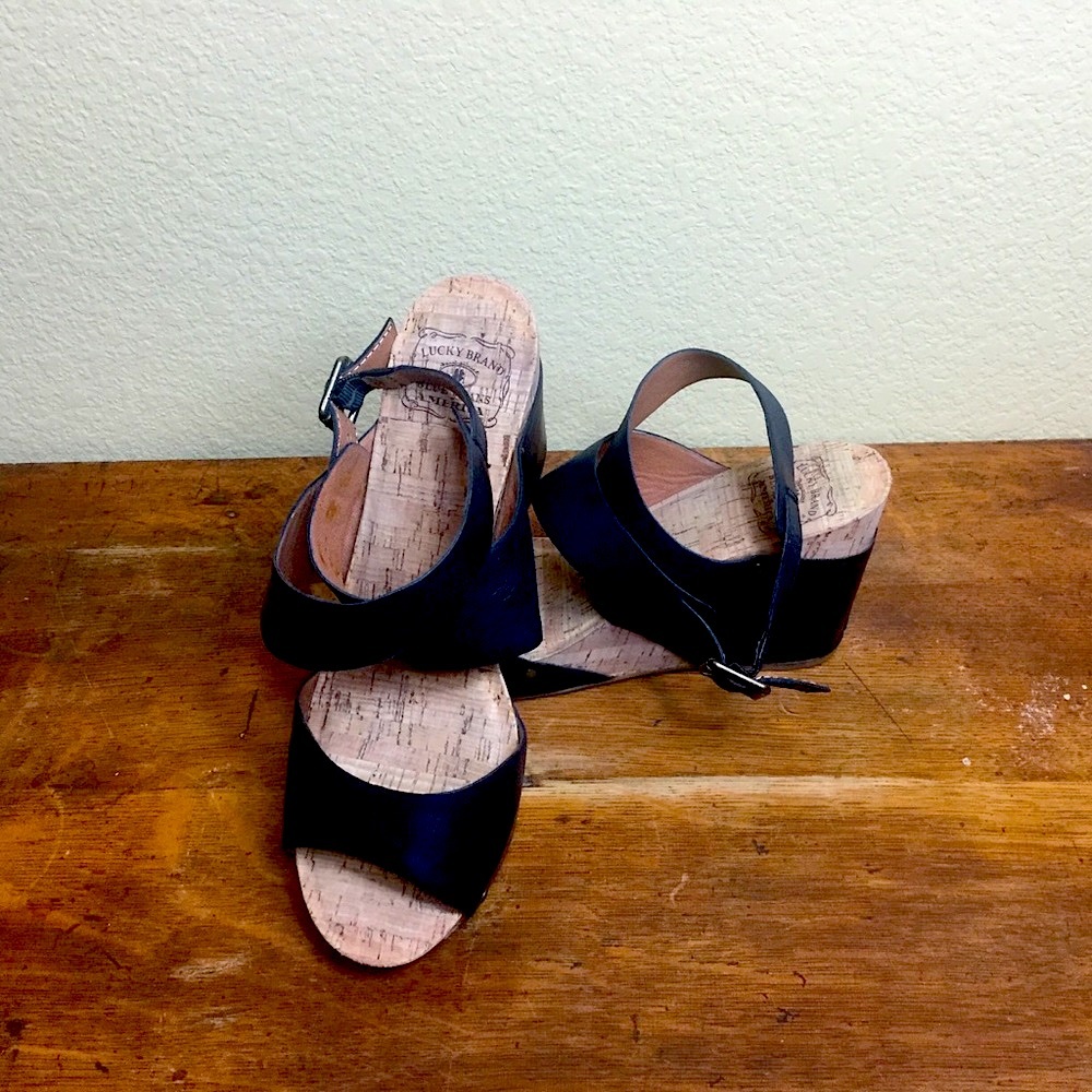 Lucky Wedge  Leather Sandals